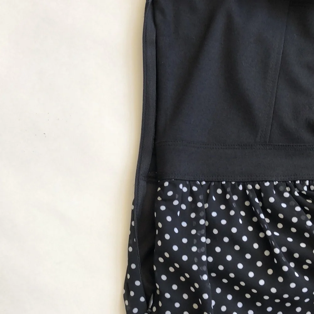 Enfocus Black and Polka Dot‎ MIDI Dress Size 6